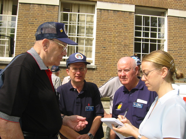 Herfordshire reporter interviewing Allan