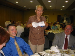 "Serious" John at welcoming dinner